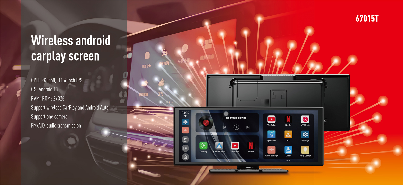 Wireless android carplay screen